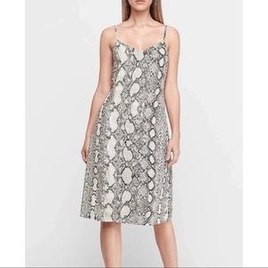 EXPRESS Snakeskin Print V-Neck Slip Dress